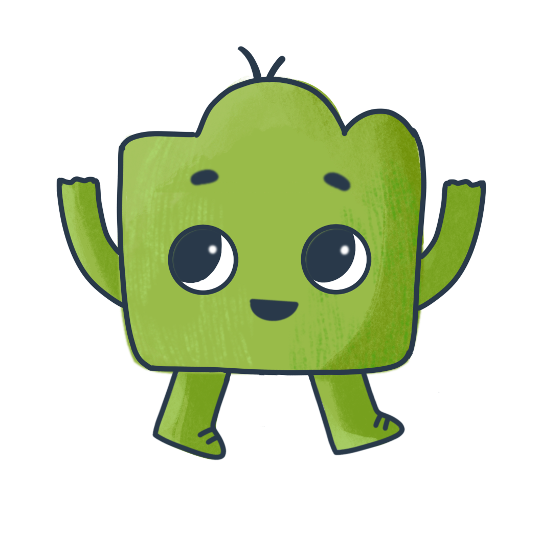 Das grüne Loliki-Maskottchen